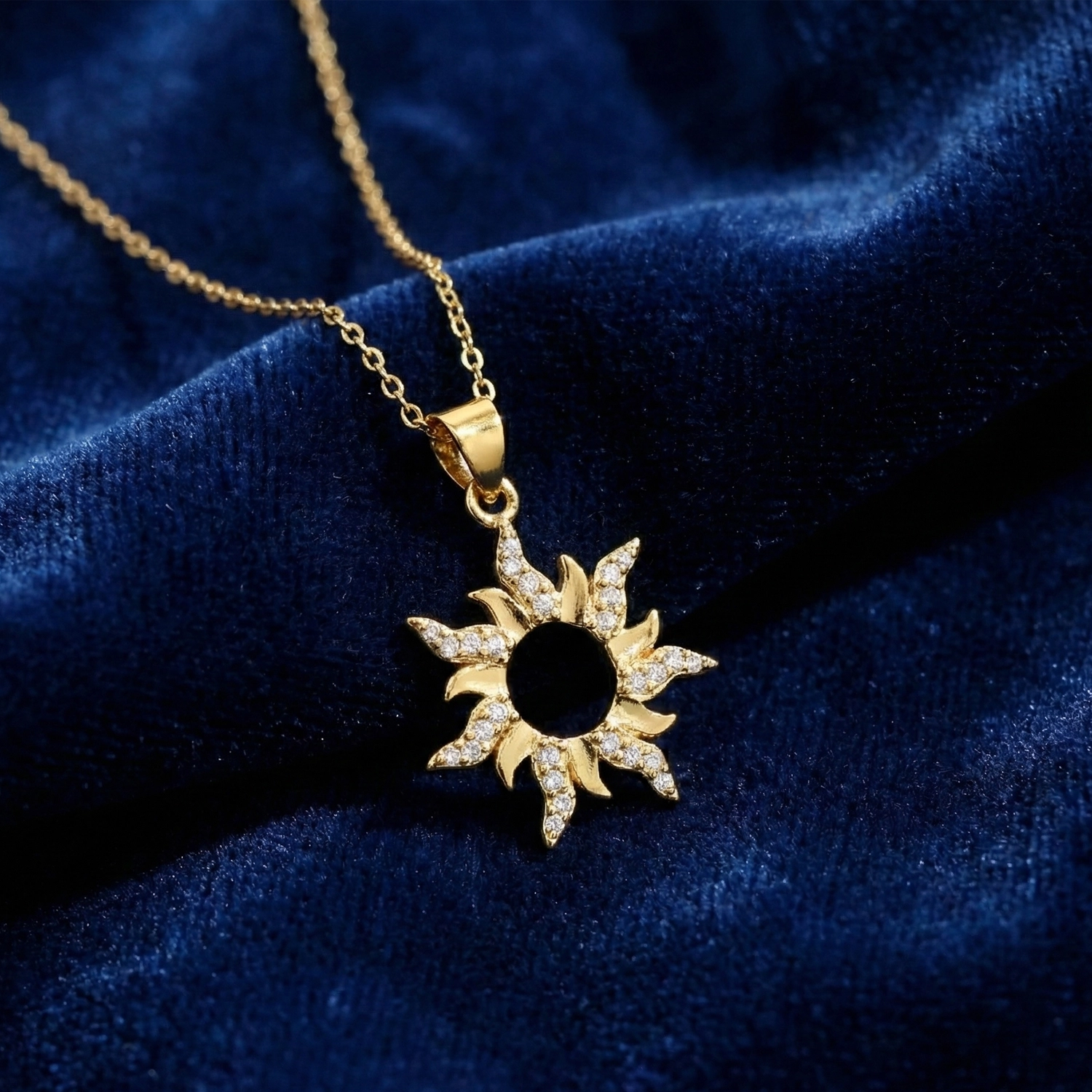 Mini Goldy Solar Gold Plated Silver Necklace